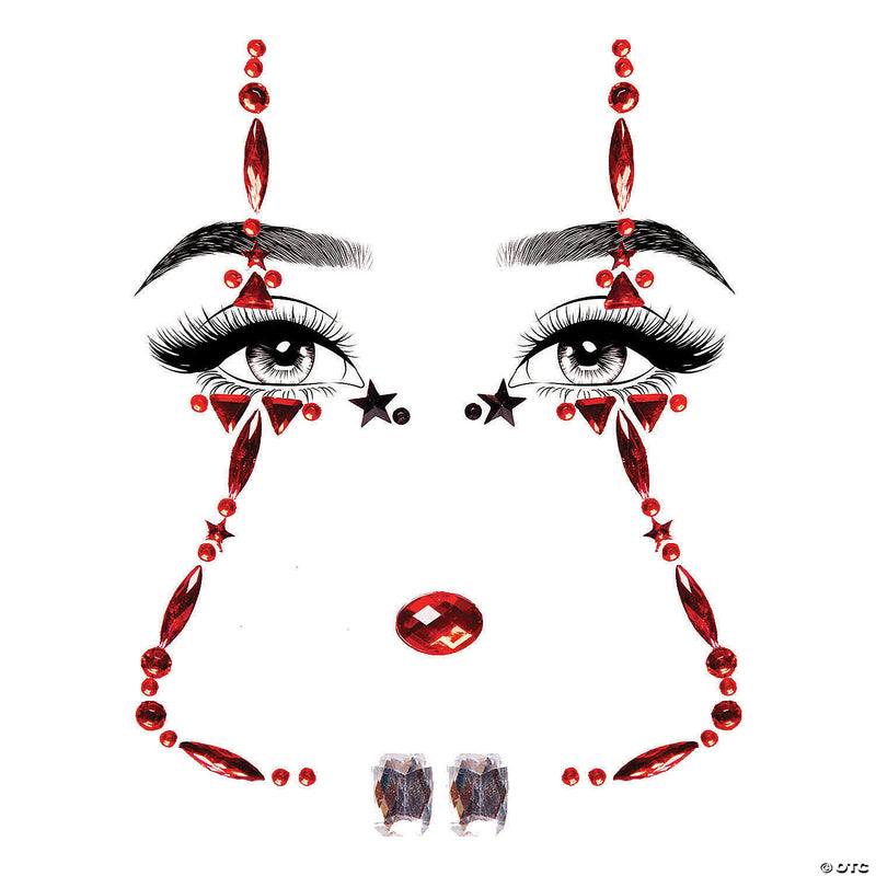 Clown Jeweled Face Sticker - image 1