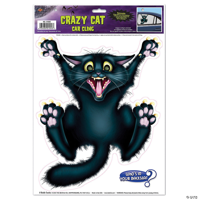 Crazy Cat Car Cling - image 1