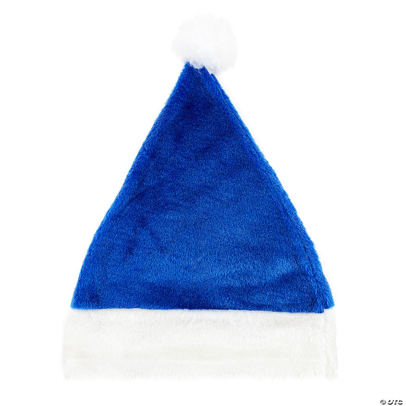 Deluxe Blue Plush Santa Hat | Costume-Shop.com - image 1