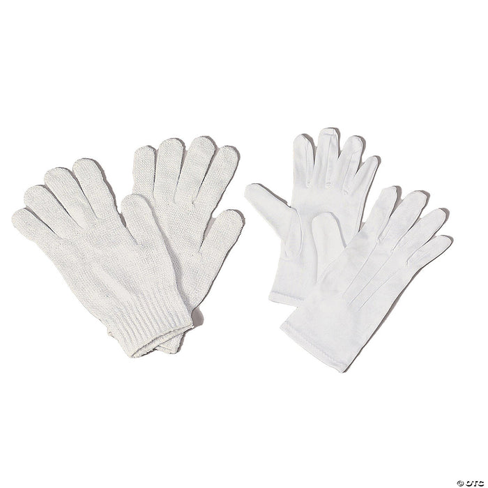 Deluxe White Nylon Santa Gloves