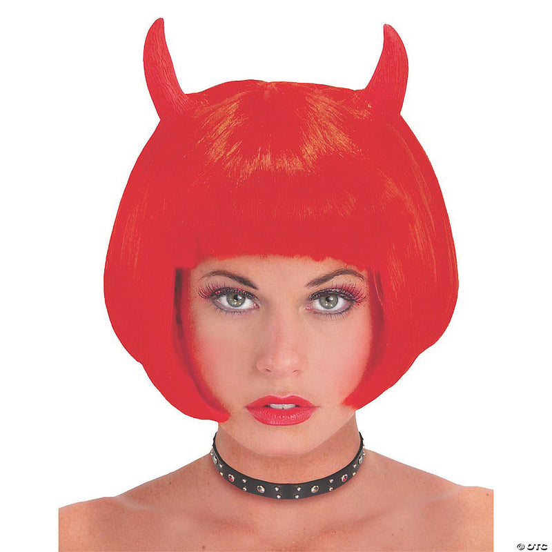 Devil Red With Horns Wig - image 1