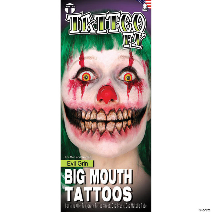 Evil Grin Big Mouth Tattoo Fx