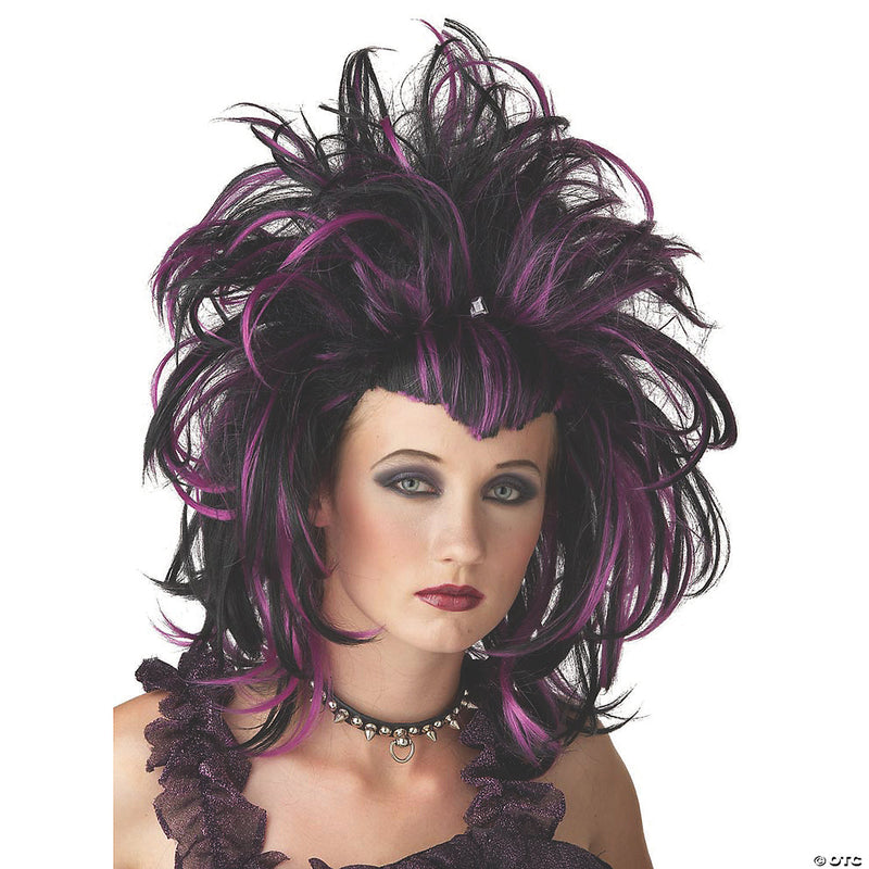 Evil Sorceress Black & Purple Wig - image 1