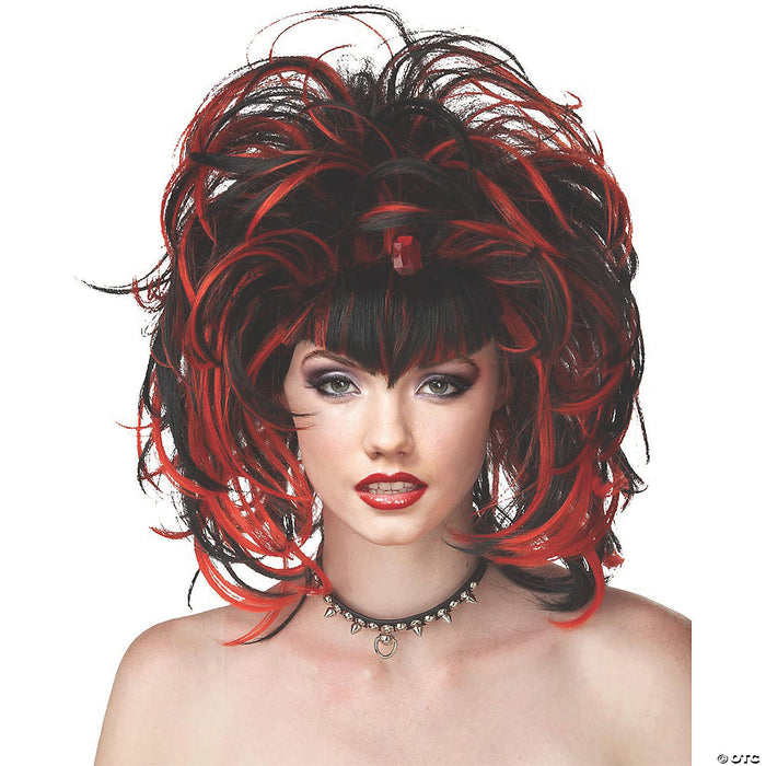 Evil Sorceress Black & Red Wig
