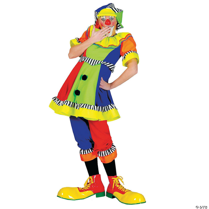 Women’s Spanky Stripes Clown Costume - Medium/Large