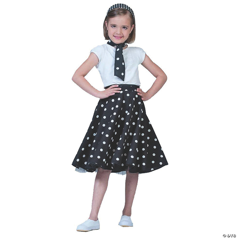 Girl’s Pink & White Sock Hop Skirt Costume - PINK - image 2