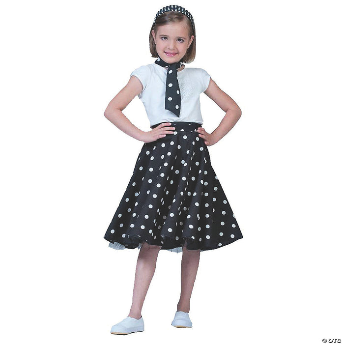 Girl’s Pink & White Sock Hop Skirt Costume