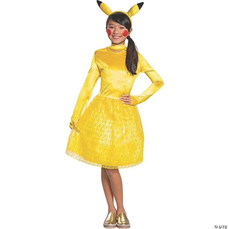 Girl's Classic Pokemon Pikachu Costume - Large - GIRLS 10-12 - image 1
