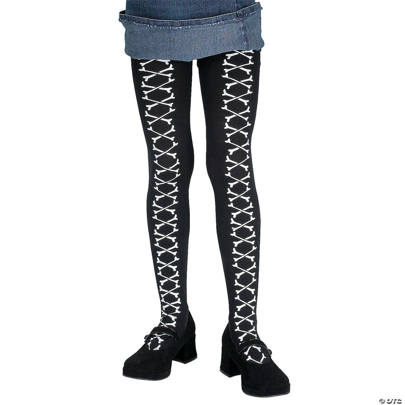 Girl's Crossed Bones Pantyhose - image 1