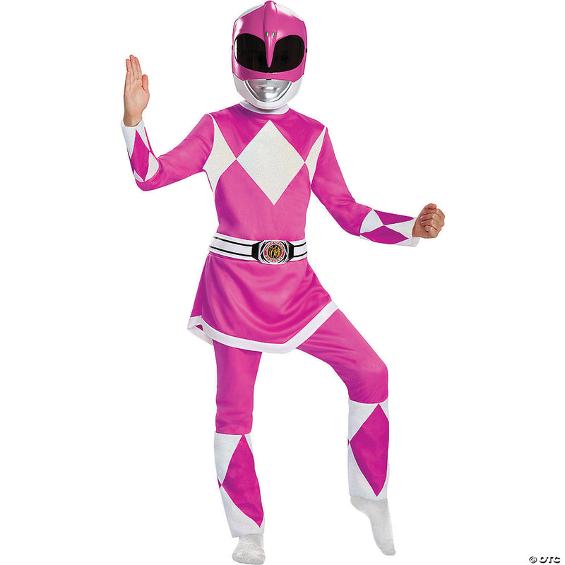 Girl's Deluxe Mighty Morphin Pink Power Ranger Costume - Medium - GIRLS 7-8 - image 2