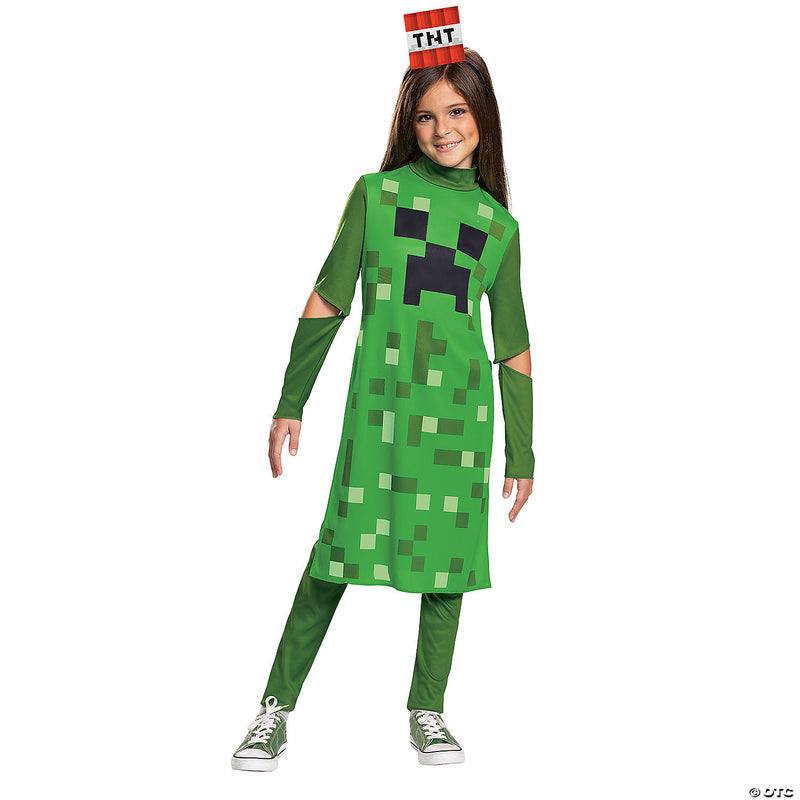 Minecraft Classic Creeper Dress Costume | Costume-Shop.com - CHILD LARGE - image 1