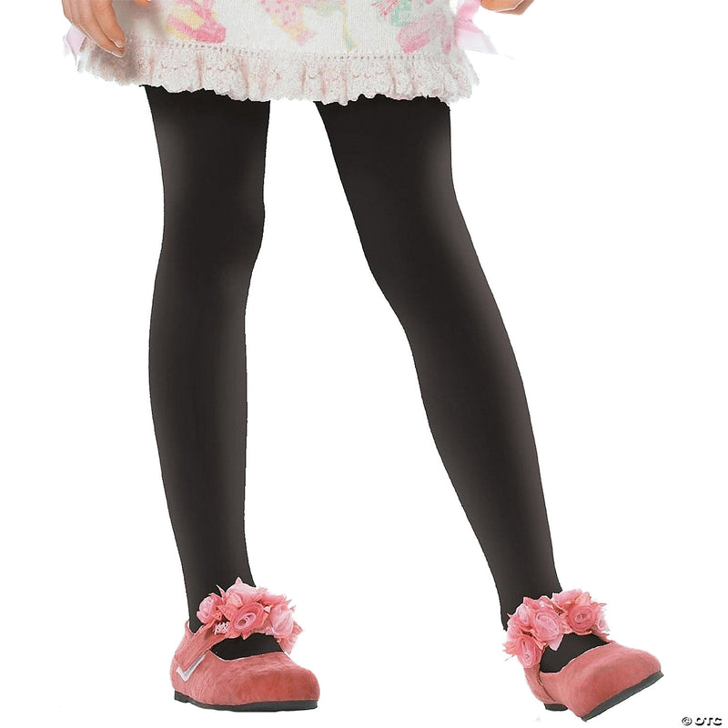 Girl's Opaque Tights | Costume-Shop.com - BLACK / LARGE - image 1