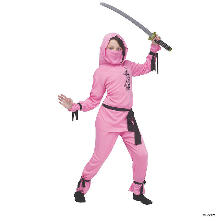 Girl's Pink Ninja Costume - Large