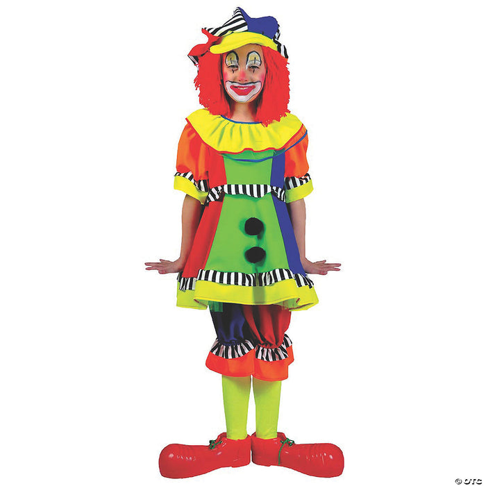 Girl’s Spanky Stripes Clown Costume - Small