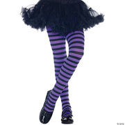 Girl's Striped Tights | Costume-Shop.com - PURPLE-DARK / LARGE - image 3
