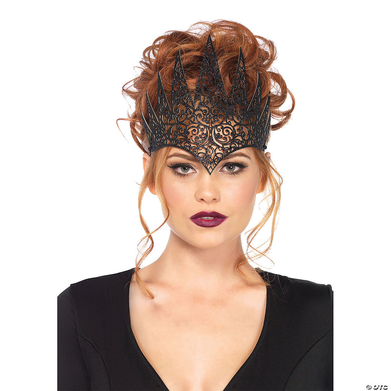 Glittering Royal Crown for Adults | Costume-Shop.com - BLACK - image 1
