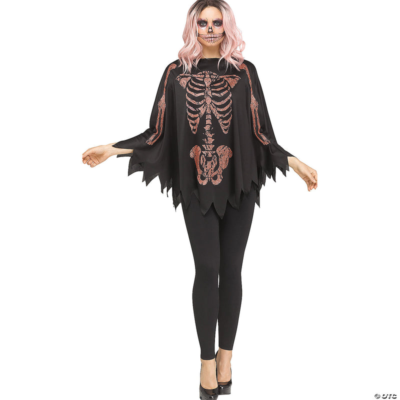 Poncho Rose Gold/Glitter Skeleton | Costume-Shop.com - image 1