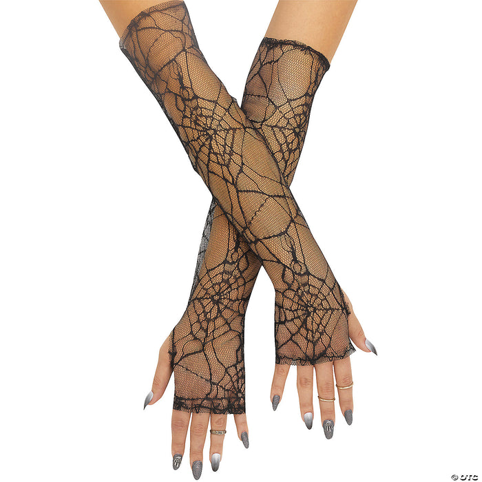 Gloves Fingerless Spiderweb Lace