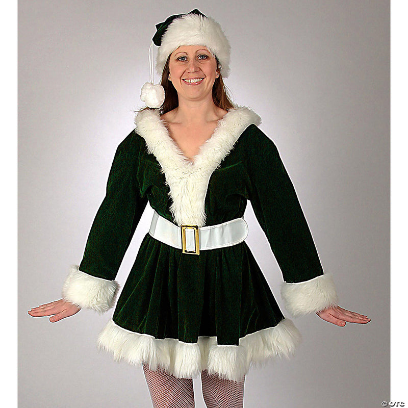 Green Velvet Perky Pixie Costume | Costume-Shop.com - BURGUNDY / LARGE - image 3