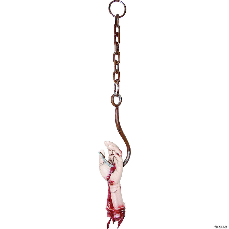 Hanging Meat Hook with Severed Zombie Hand Decoration - image 1