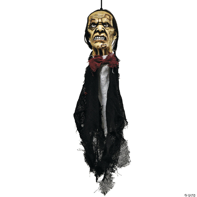 20" Hanging Head with Bow Tie Halloween Decoration - image 1