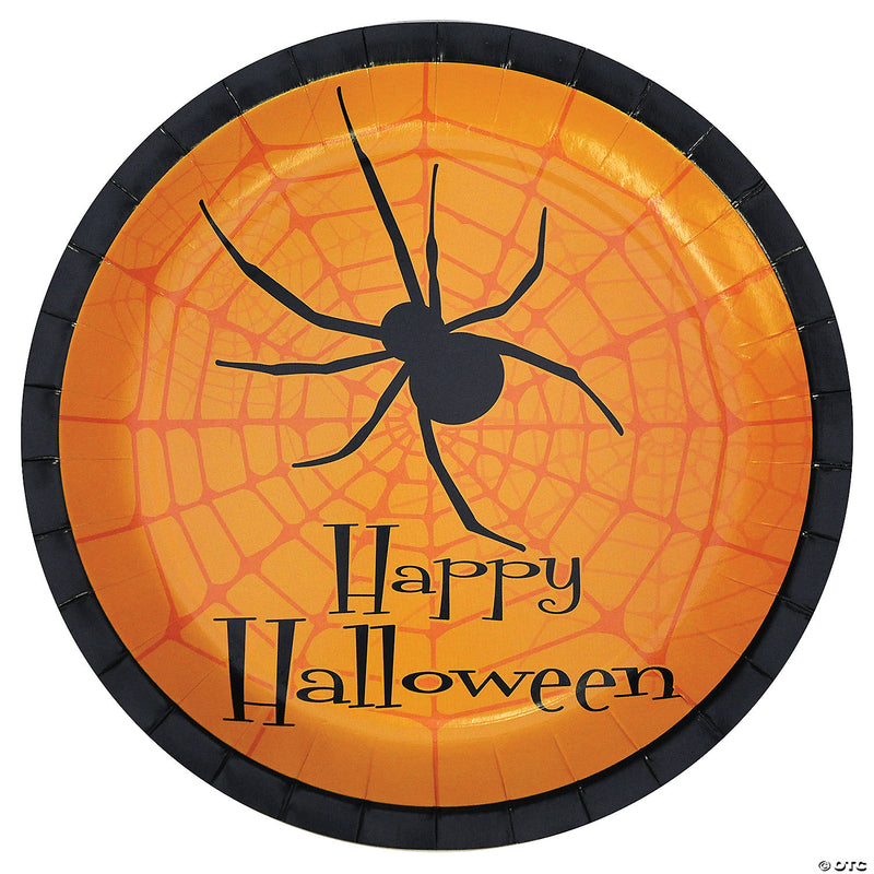 Happy Halloween Spider Paper Dinner Plates - 8 Ct. - 9 - image 1