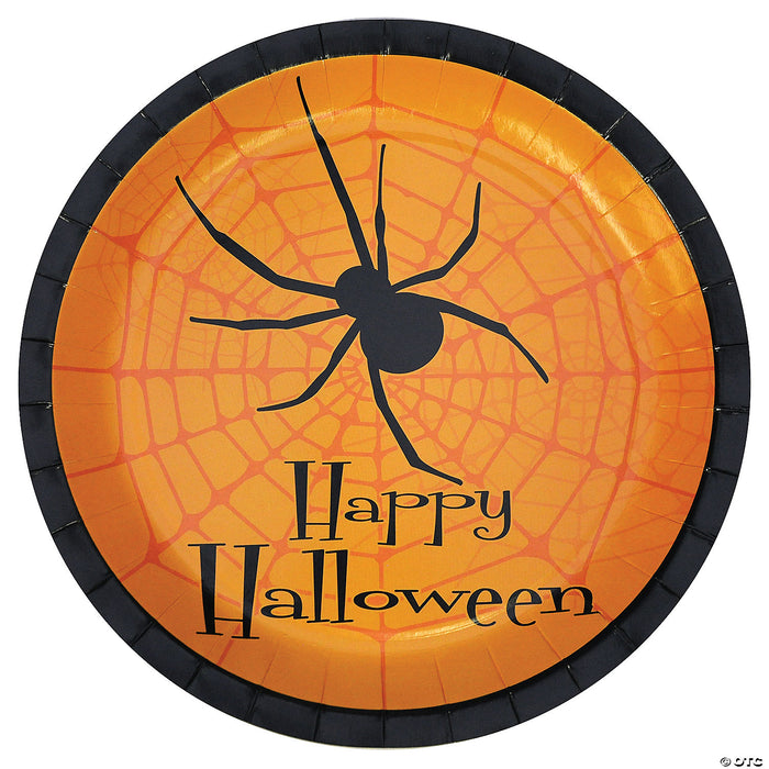 Happy Halloween Spider Paper Dinner Plates - 8 Ct.