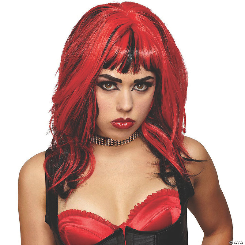 Hard Rockin Witch Black & Red Wig - image 1