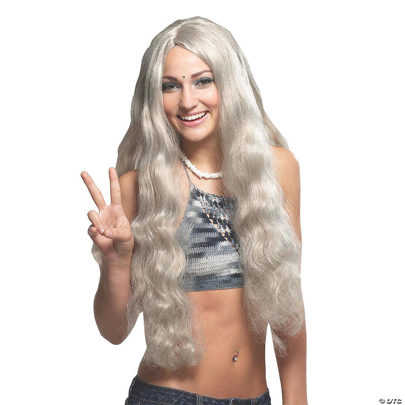 Hippie With Headband Gray Wig - image 1