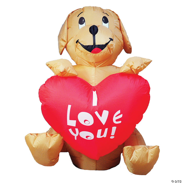 Inflatable Dog With Heart Decoration