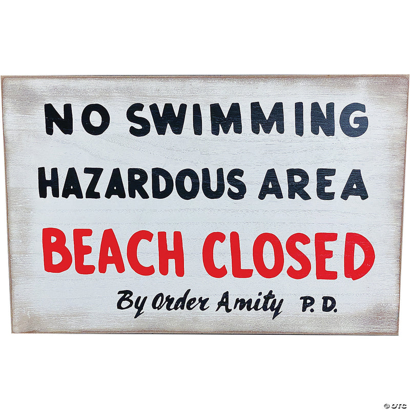 Jaws No Swimming Wood Sign - image 1