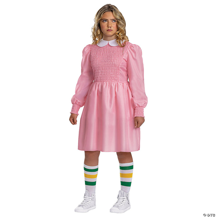 Kids Classic Stranger Things Eleven Pink Dress Costume Large 10-12