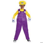 Kids Deluxe Mario Bros Wario Costume - CHILD LARGE - image 1