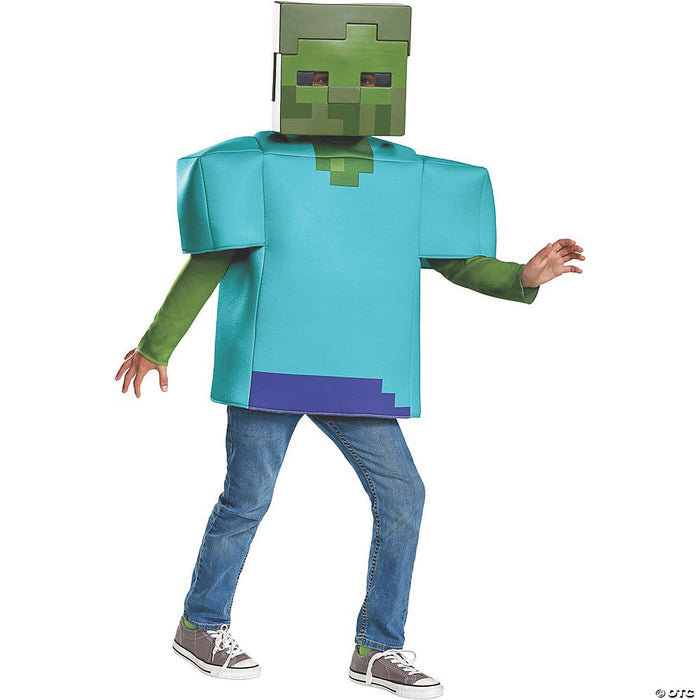 Kid’s Classic Minecraft Zombie Halloween Costume - Large