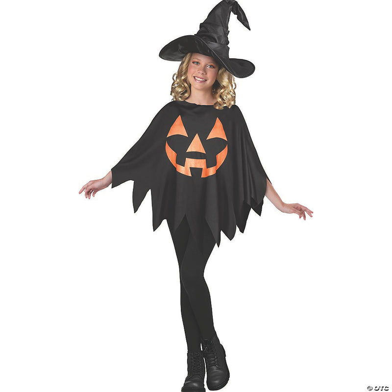 Kid’s Jack-O-Lantern Poncho | Costume-shop.com - image 1