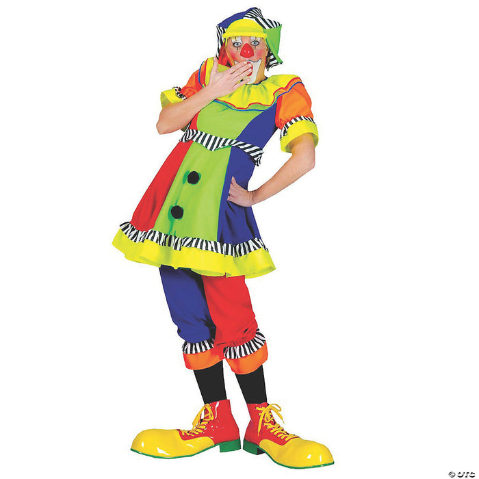 Women’s Spanky Stripes Clown Costume - Medium/Large