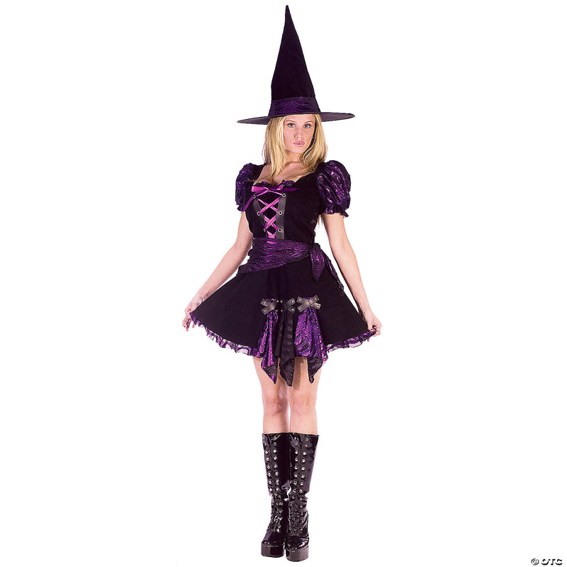 Women’s Purple Punk Witch Costume - Medium/Large - MED/LRG - image 1