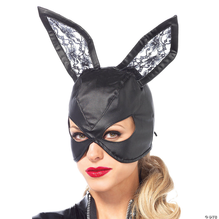 Edgy Faux-Leather Bunny Mask