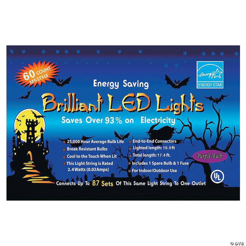 LED 60 Count Purple Party Lights - image 1