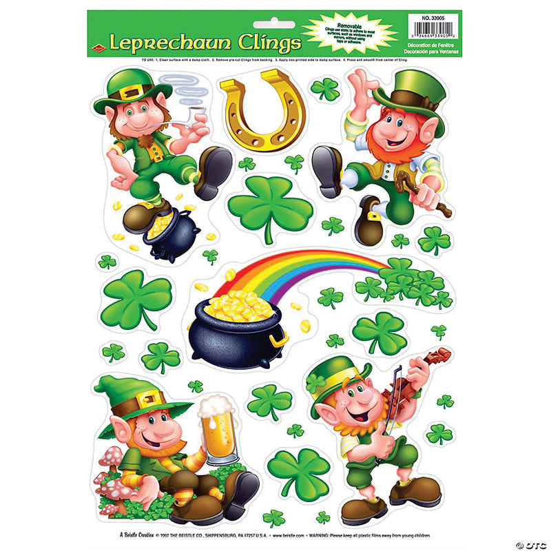 Leprechaun Shamrock Window Clings - image 1
