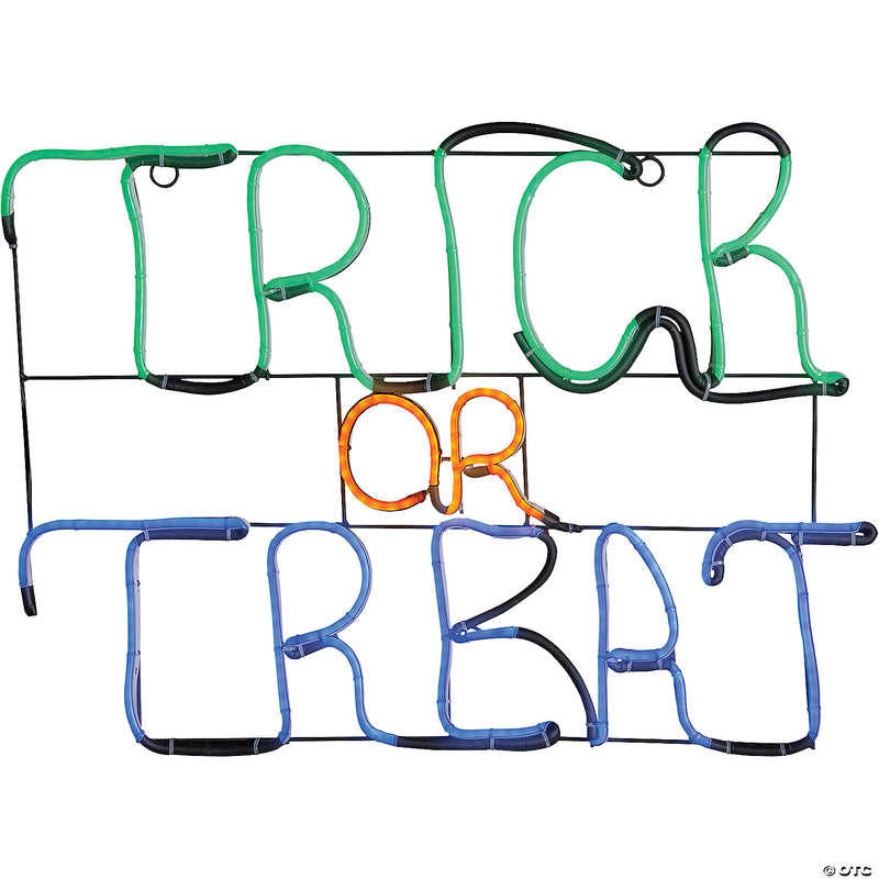 Glowing Neon LED Trick or Treat Sign | Costume-shop.com - image 1