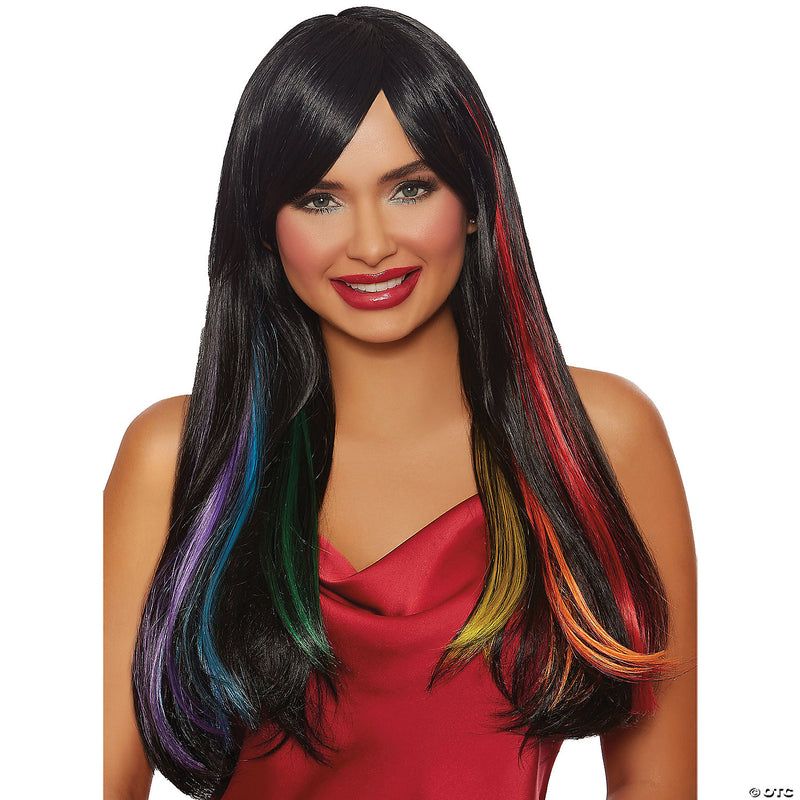 Long Straight Hidden Rainbow Wig - image 1