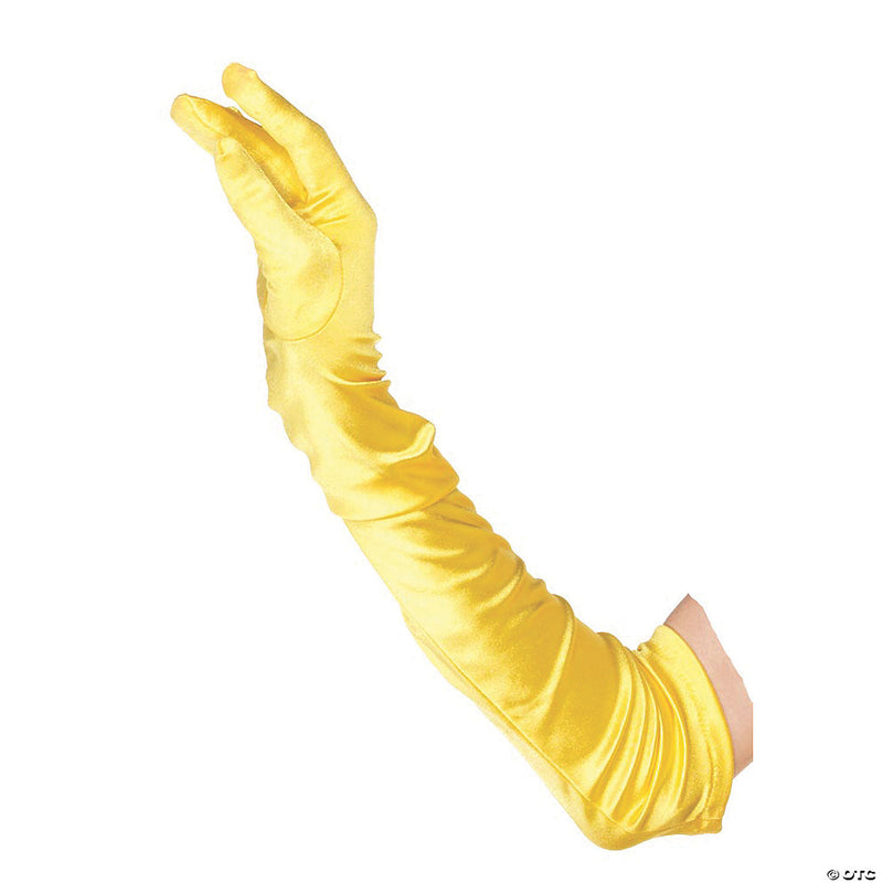 Long White Satin Gloves - WHITE - image 2