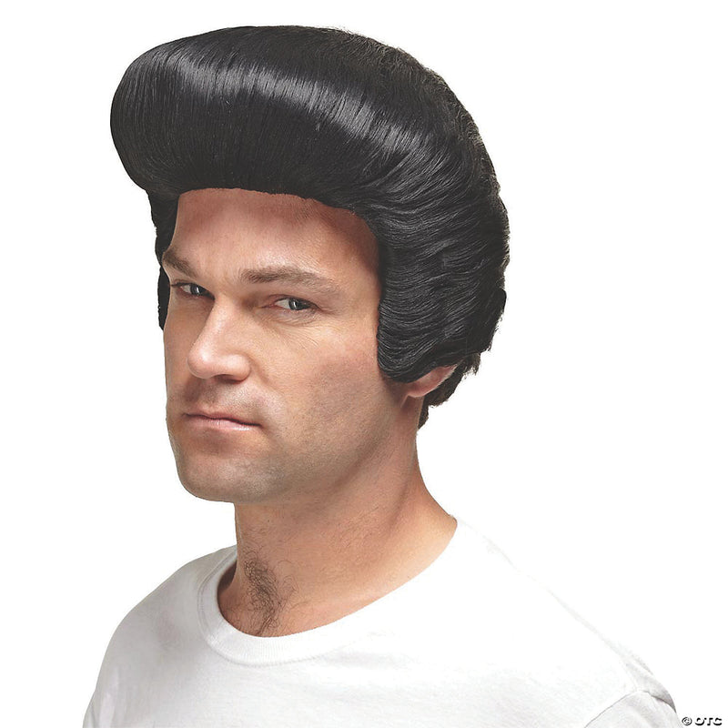 Men's 50s Black Pompadour Wig - BLACK - image 1