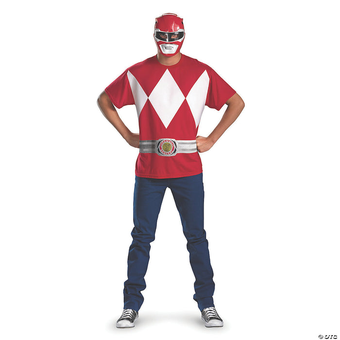 Men's Alternative Red Power Ranger Costume - Plus Size