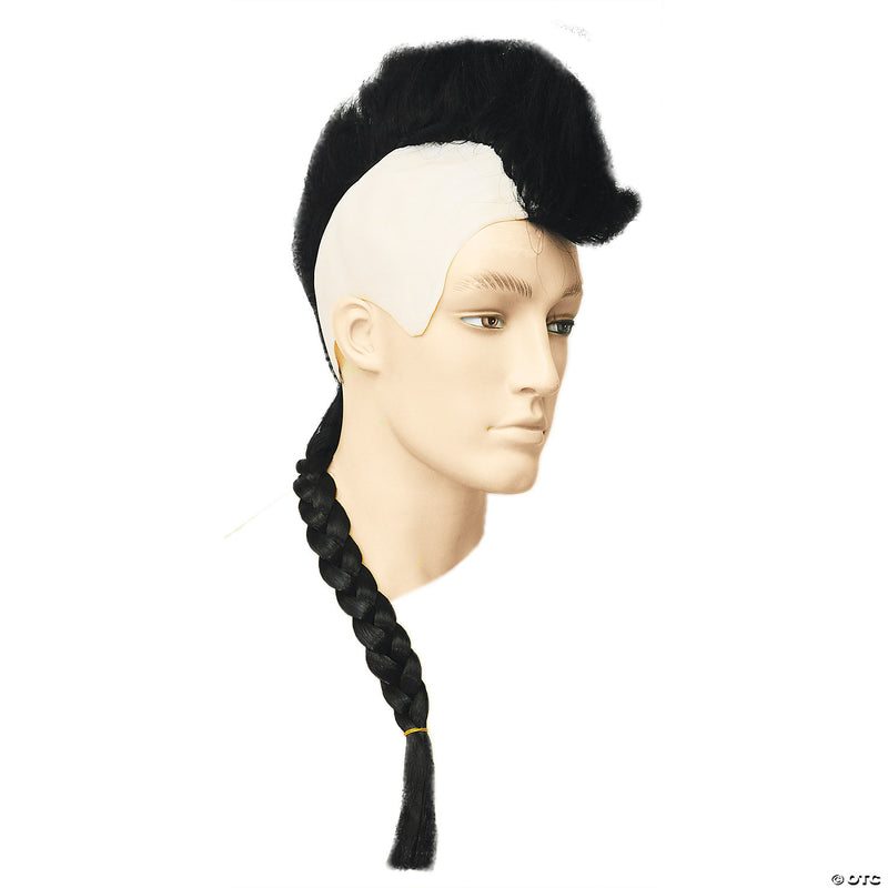 Mohawk Wig with Braided Ponytail | Costume-shop.com - BLACK - image 1