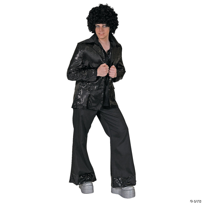 Men’s Black Disco Jacket Costume - Large - LARGE - image 1