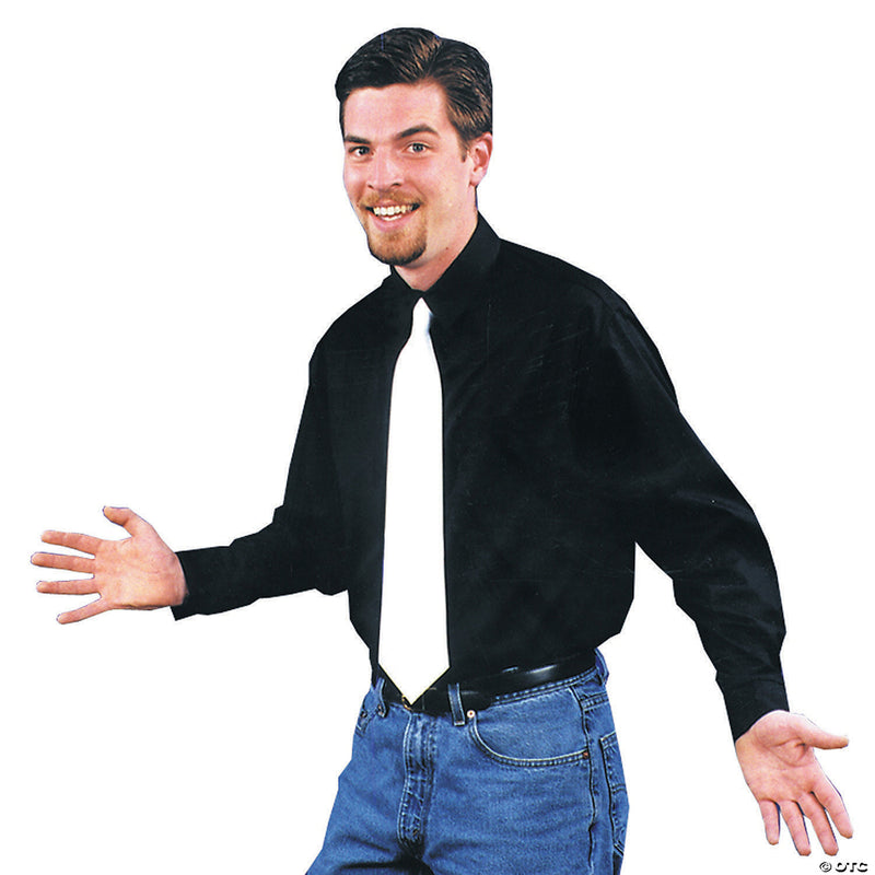 Men’s Black Gangster Shirt Costume - ONE SIZE - image 1