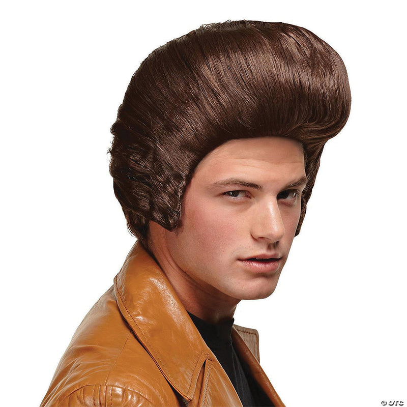 Men's 50s Black Pompadour Wig - BLACK - image 2