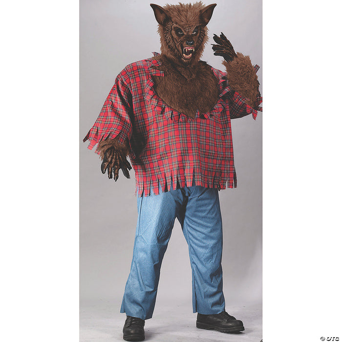 Men's Brown Werewolf Costume - Plus Size